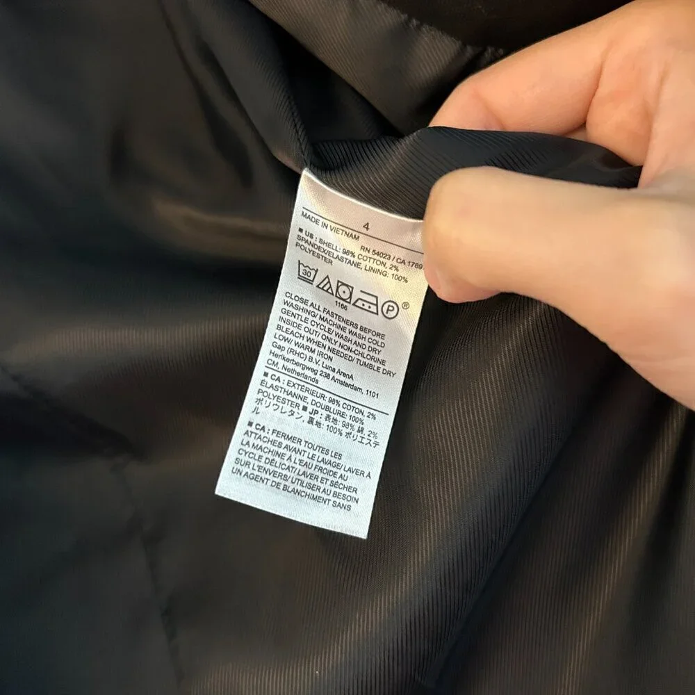 Banana Republic Women's Double Breasted Cadet Blazer in Black Size 4